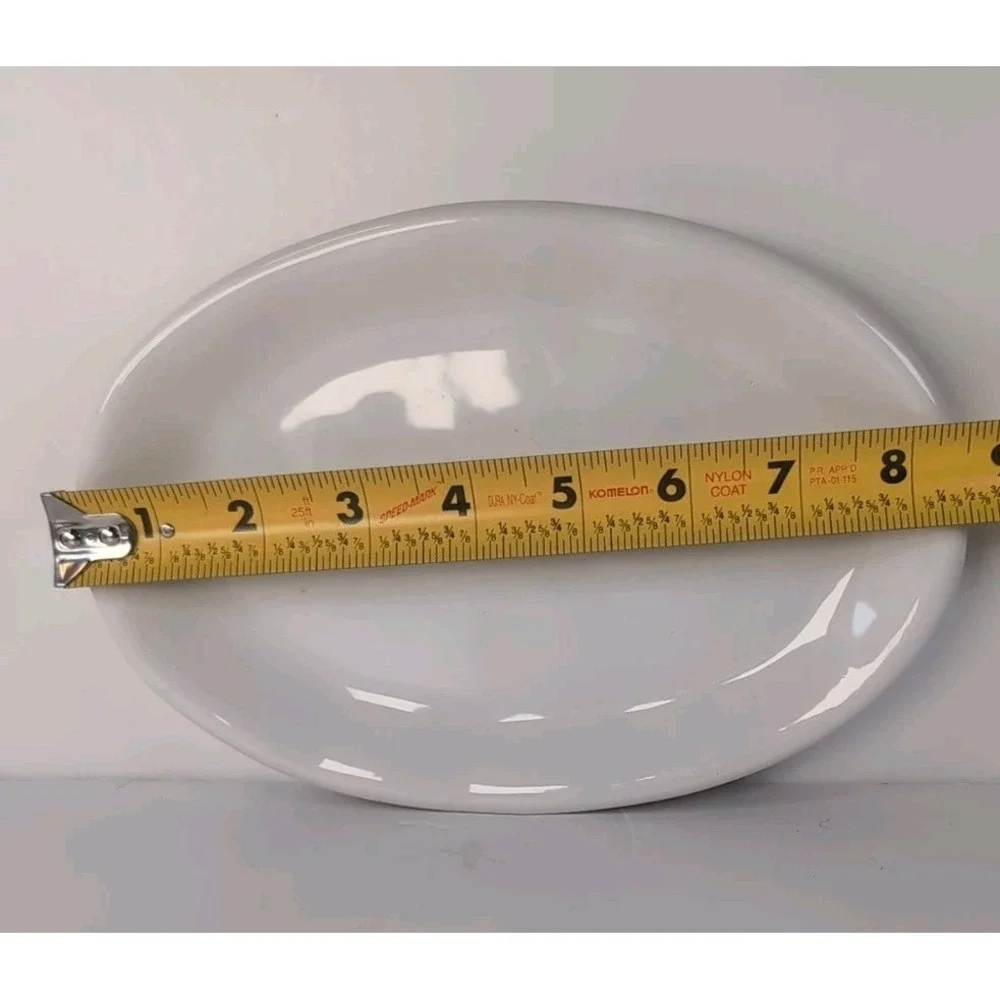 Rae Dunn Big ~M~ Natural Off White Oval Christmas Plate Platter Red Word 